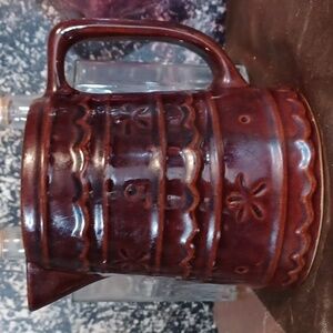 Marcrest  Vintage Browm Stoneware Pitcher  6 Tall x 4 W
